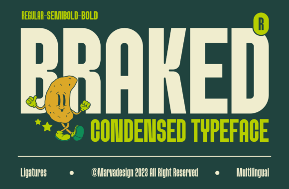 Braked Is a Clean Sans Serif Condensed Font for Modern Branding
