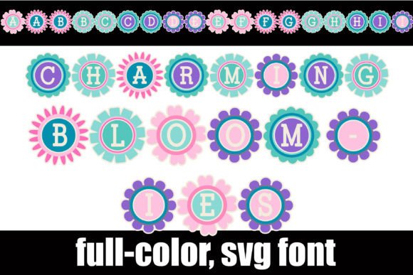 Charming Bloomies: A Full-Color Font for Spring Campaigns and Retro Floral Designs