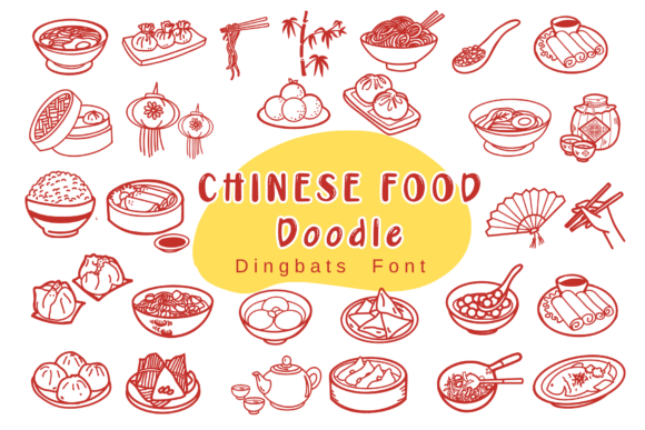 Chinese Food Doodle: A Delicate Dingbat Font for Editorial Design