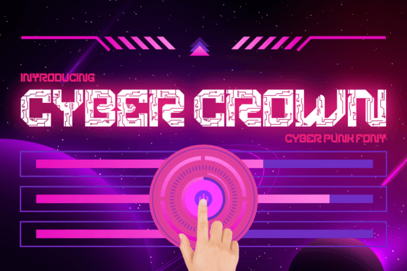 Cyber Crown: A Cyberpunk Display Font for Editorial Design