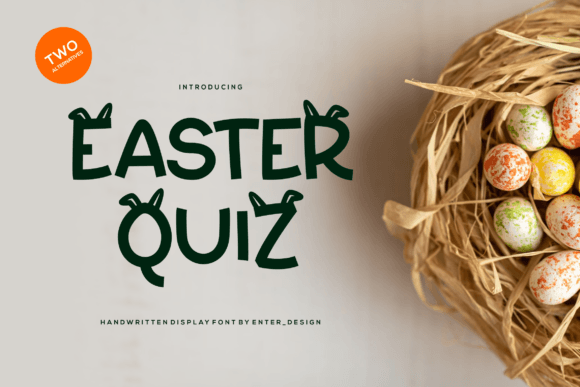 Easter Quiz Font for Handmade Labels and Cozy Shop Branding