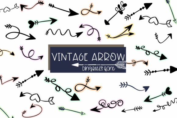 Vintage Arrow Font Review: A Playful Dingbats Typeface for Campaign Design